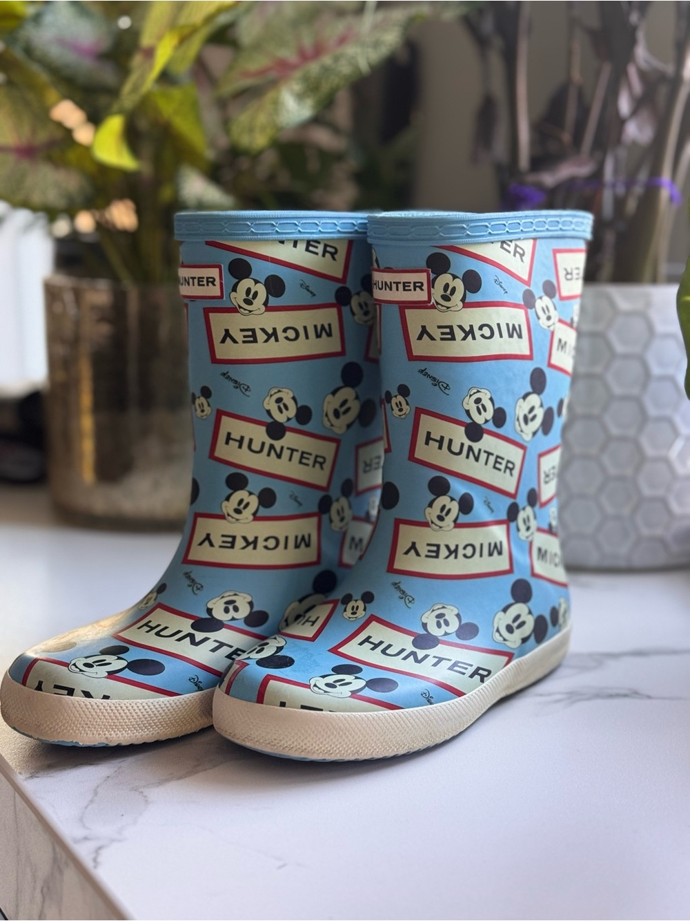 Hunter Kids Blue Mickey Mouse Rain Boots (12C)